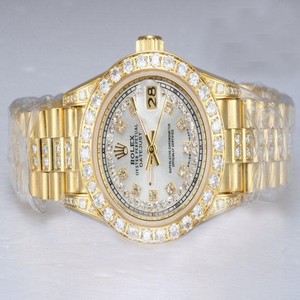Rolex Datejust 6917 White Dial Stainless Steel with 18k Gold Bezel Gold 18k Gold Strap Watch