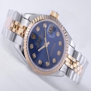 Rolex Datejust 69173 Blue Dial 26mm Silver Rose Gold Strap Watch
