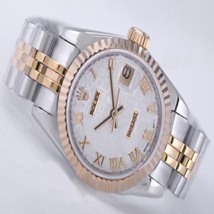 Rolex Datejust 69173 Silver 18k Gold Strap White Dial Round Watch