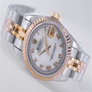 Rolex Datejust 69173 Stainless Steel with 18k Gold Bezel Womens Watch