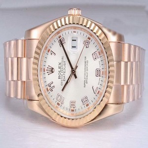Rolex Datejust 69178 Gold Rose Gold Strap Round Midsize Watch