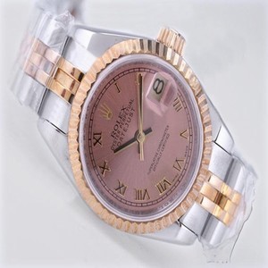 Rolex Datejust 79173 Silver 18k Gold Strap Pink Dial Round Watch