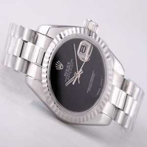 Rolex Datejust 79174 Silver Stainless Steel Strap 26mm Black Dial Watch