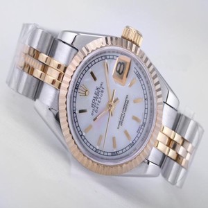 Rolex Datejust 79174 White Dial 26mm Silver 18k Gold Strap Watch