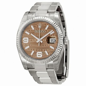 Rolex Datejust Automatic Bronze Wave Jubilee Diamond Dial Stainless Steel Unisex Watch 116234BRWJSDAO