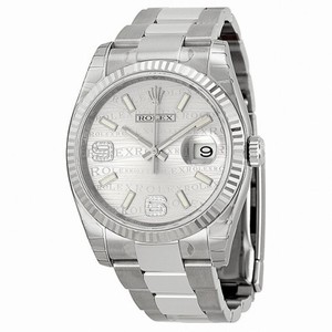 Rolex Datejust Automatic Silver Wave Jubilee Diamond Dial Stainless Steel Unisex Watch 116234SWJSDAO