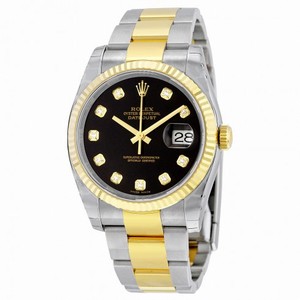 Rolex Datejust Black Dial Automatic  Stainless Steel and 18kt Yellow Gold Men's Watch 116233BKDO