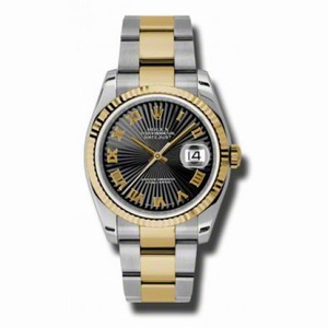Rolex Datejust Black Dial Automatic Stainless Steel and 18kt Yellow Gold Men's Watch 116233BKSBRO