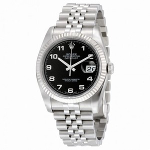 Rolex Datejust Black Dial Automatic Stainless Steel Watch 116234BKAJ