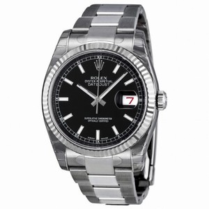 Rolex Datejust Black Dial Stainless Steel Bracelet Men's Watch 116234BKSO
