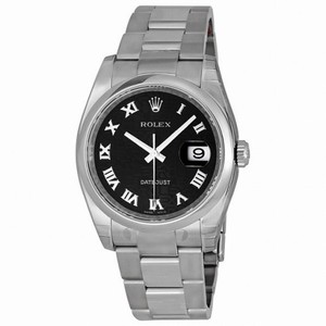 Rolex Datejust Black Jubilee Roman Dial Oyster Bracelet Men's Watch 116200BKJRO