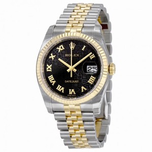 Rolex Datejust Black Jubilee Roman Dial Jubilee Bracelet Two Tone Men's Watch 116233BKJRJ