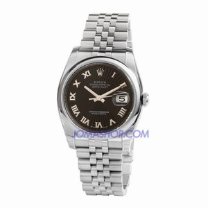 Rolex Datejust Black Sunburst Roman Dial Jubilee Bracelet  Men's Watch 116200BKSBRJ
