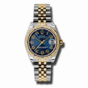 Rolex Datejust Blue Concentric Circle Dial Automatic Stainless Steel and 18kt Yellow Gold Ladies Watch 178313BLCAJ