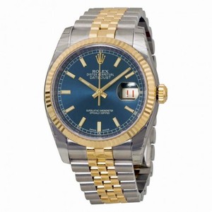 Rolex Datejust Blue Dial Automatic  Stainless Steel and 18K Yellow Gold Men's Watch 116233BLSJ