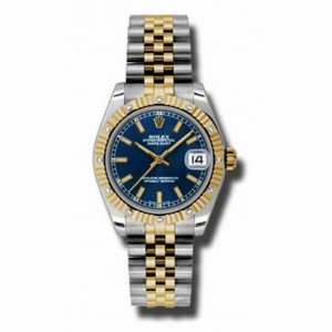 Rolex Datejust Blue Dial Automatic Stainless Steel and 18kt Yellow Gold Ladies Watch 178313BLSJ