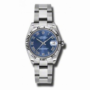 Rolex Datejust Blue Dial White Gold Bezel Automatic Steel Ladies Watch 178274BLRO