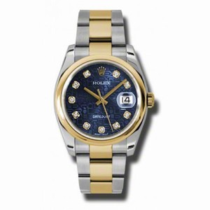 Rolex Datejust Blue Jubilee Dial Automatic  Stainless Steel and 18K Yellow Gold Men's Watch 116203BLJDO