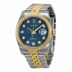 Rolex Datejust Blue Jubilee Dial Automatic  Stainless Steel and 18K Yellow Gold Men's Watch 116233BLJDJ