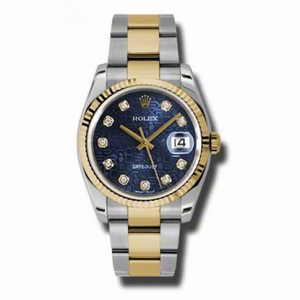 Rolex Datejust Blue Jubilee Dial Automatic  Stainless Steel and 18kt Yellow Gold Men's Watch 116233BLJDO
