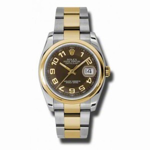Rolex Datejust Brown  Dial Automatic  Stainless Steel and 18K Yellow Gold Men's Watch 116203BRAO