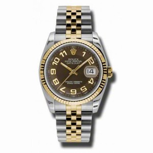 Rolex Datejust Brown  Dial Automatic  Stainless Steel and 18K Yellow Gold Men's Watch 116233BRAJ