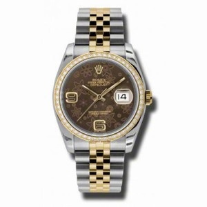 Rolex Datejust Brown  Dial Automatic Stainless Steel and 18kt Yellow Gold Ladies Watch 116243BRFAJ