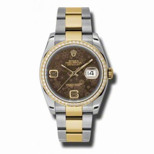 Rolex Datejust Brown Dial Automatic Stainless Steel and 18kt Yellow Gold Ladies Watch 116243BRFAO