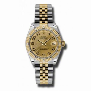 Rolex Datejust Champagne Concentric Circle Dial Automatic Stainless Steel and 18kt Yellow Gold Ladies Watch 178313CCAJ