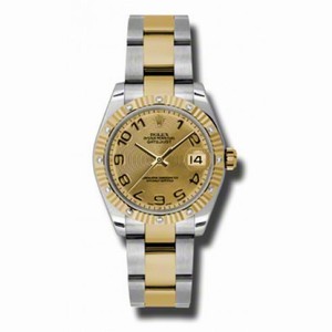 Rolex Datejust Champagne Concentric Dial Automatic Stainless and with 18kt Yellow Gold Ladies Watch 178313CCAO