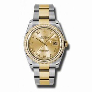 Rolex Datejust Champagne  Dial Automatic  Stainless Steel and 18K Yellow Gold Ladies Watch 116243CRO