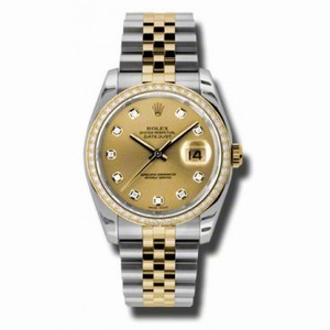 Rolex Datejust Champagne Dial Automatic  Stainless Steel and 18kt Yellow Gold Ladies Watch 116243CDJ