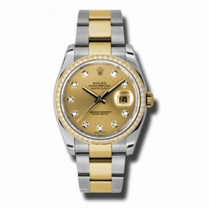 Rolex Datejust Champagne  Dial Automatic Stainless Steel and 18kt Yellow Gold Ladies Watch 116243CDO