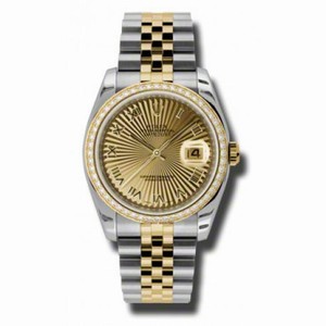 Rolex Datejust Champagne Dial Automatic  Stainless Steel and 18kt Yellow Gold Ladies Watch 116243CSBRJ