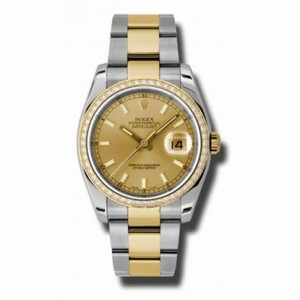 Rolex Datejust Champagne Dial Automatic Stainless Steel and 18kt Yellow Gold Ladies Watch 116243CSO
