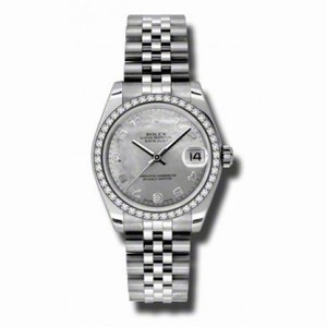 Rolex Datejust Goldust Mother of Pearl Diamond Dial 18kt White Gold Diamond Bezel Ladies Watch 178384WGDMADJ