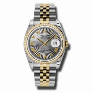 Rolex Datejust Grey Dial Automatic  Stainless Steel and 18kt Yellow Gold Ladies Watch 116243GSBRJ