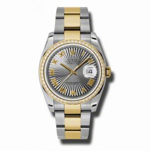 Rolex Datejust Grey Dial Automatic  Stainless Steel and 18kt Yellow Gold Ladies Watch 116243GYSBRO