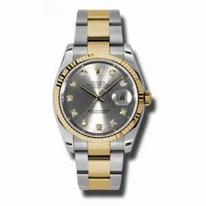 Rolex Datejust Automatic Grey Dial Stainless Steel and 18kt Yellow Gold Men's Watch 116233GYDO