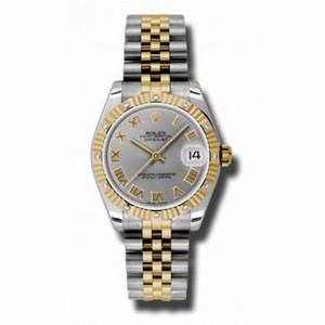 Rolex Datejust Grey Dial Automatic Stainless Steel with 18kt Yellow Gold Ladies Watch 178313GRJ