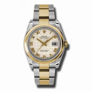 Rolex Datejust Ivory Pyramid Dial Automatic  Stainless Steel and 18K Yellow Gold Men's Watch 116203IPRO