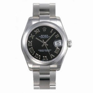 Rolex Datejust Black Roman Dial Oyster Bracelet Unisex Watch 178240BKRO