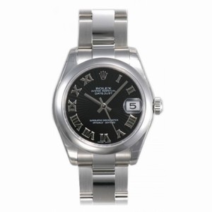 Rolex Datejust Black Sunburst Roman Dial Oyster Bracelet Unisex Watch 178240BKSBRO