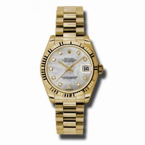 Rolex Lady-Datejust 31 Mother Of Pearl Dial 18K Yellow Gold President Automatic Ladies Watch 178278MDP
