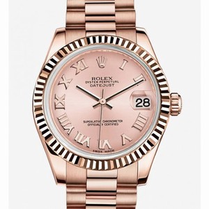 Rolex Lady-Datejust 31 Pink Dial 18K Everose Gold President Automatic Ladies Watch 178275PKRP