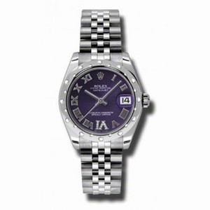Rolex Datejust Purple Dial Automatic Stainless Steel Ladies Watch 178344PRDJ