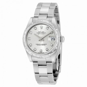 Rolex Datejust Lady 31 Silver Dial Steel and 18K White Gold Diamond Oyster Ladies Watch 178344SDO