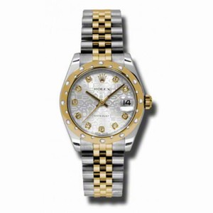 Rolex Datejust Silver Jubilee Dial Automatic Stainless Steel and 18kt Yellow Gold Ladies Watch 178343SJDJ