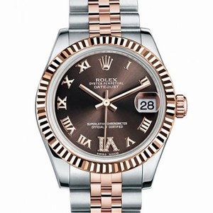 Rolex Datejust Lady Chrocolate Diamond Dial Steel and 18K Everose Gold Automatic Watch 178271CHRDJ