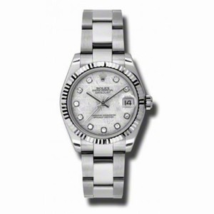 Rolex Datejust Meteorite Dial White Gold Bezel Automatic Steel Ladies Watch 178274MTDO